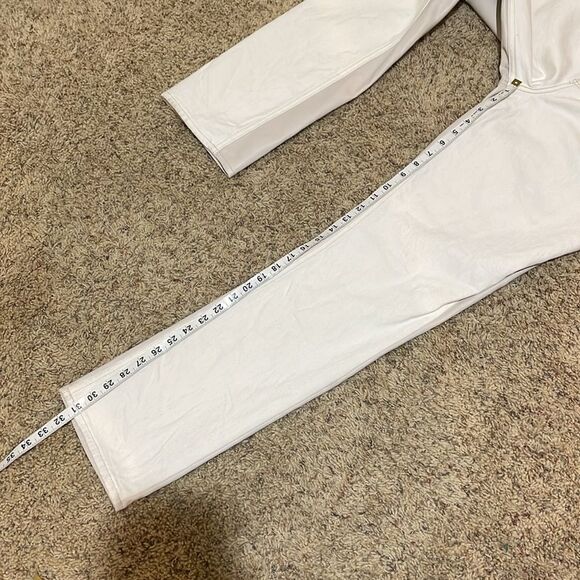 Abercrombie & Fitch LONG Curve Love Slim Straight Faux Leather Denim Jeans 29/8L - Picture 13 of 13